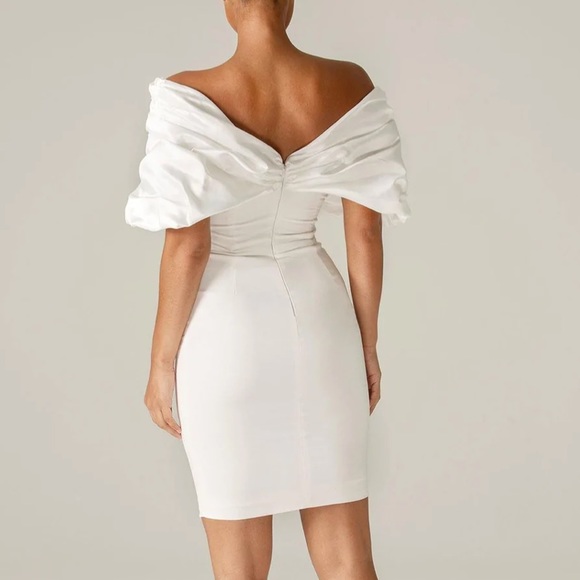 MARIBEL CREPE RUFFLE SHOULDER DRESS - Picture 2 of 10